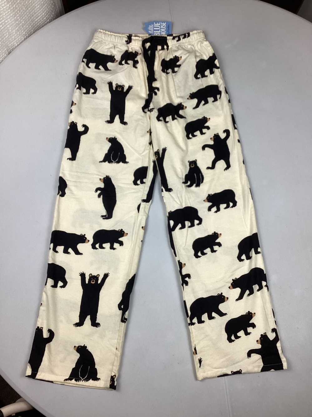 Hatley Little Blue House Bear Pajama Pants Men’s Large Cotton Loungewear NEW!